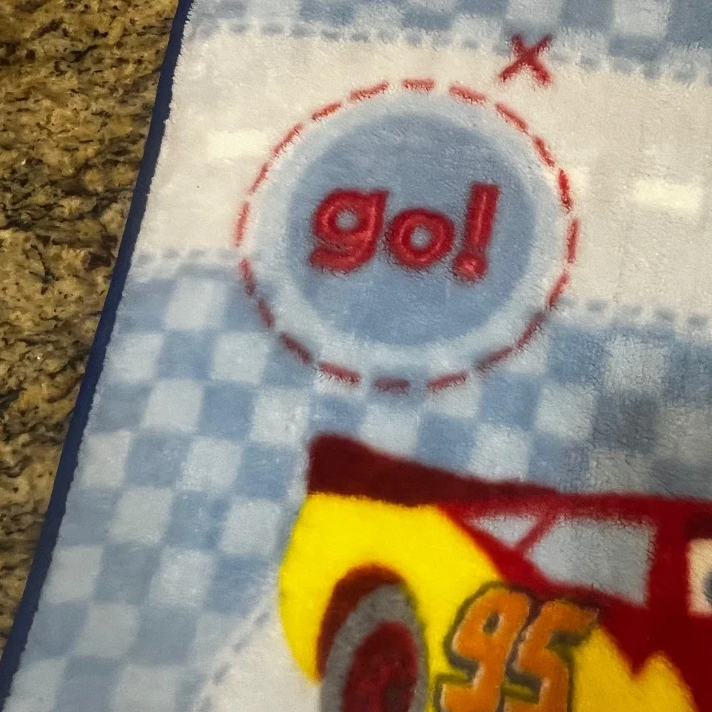 Disney Baby Pixar‎ Cars Lightning McQueen Mater Fleece Throw Blanket 30x45 Blue